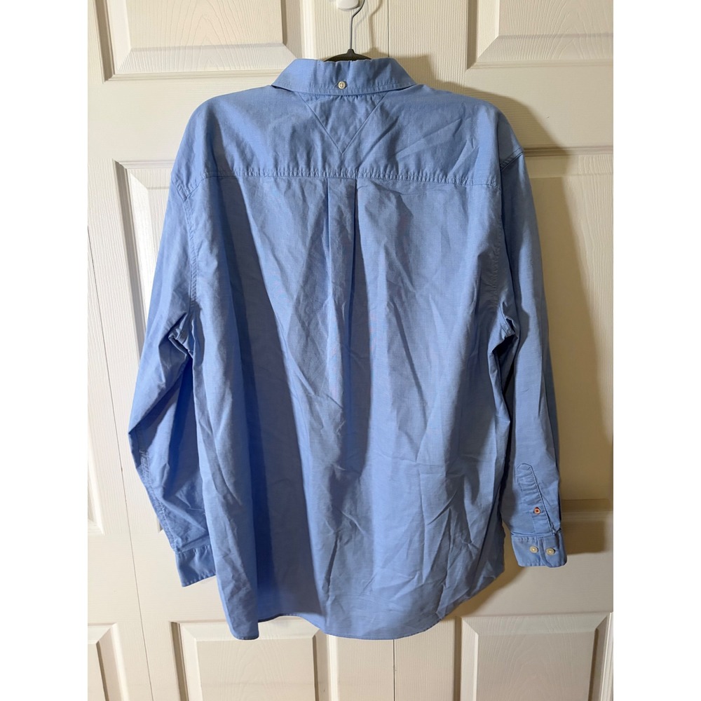 Tommy Hilfiger Men XL Classic Fit Light Bl Oxford Button Down Shirt Long Sleeve - Picture 6 of 10